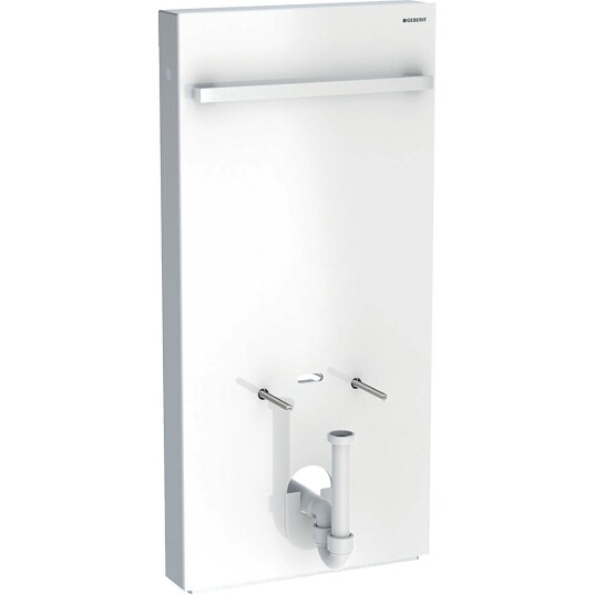 Geberit Monolith Modul, 101 cm Til bide, m/håndklestang, Hvitt glass