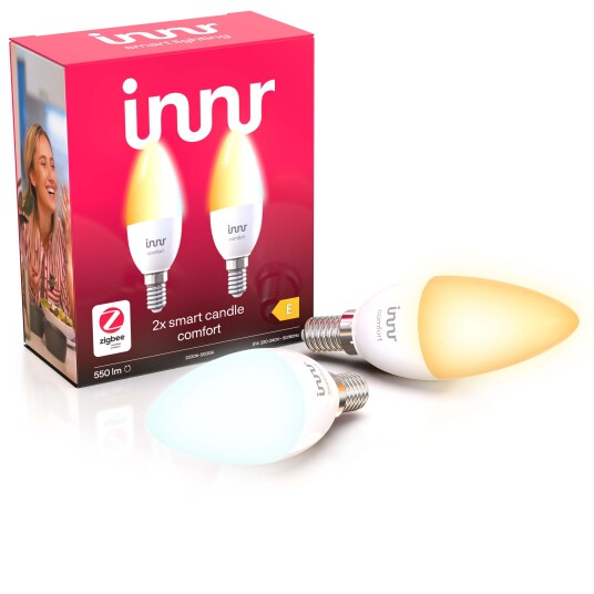 Innr smart lys E14 ambiance hvit 2 pack - fungerer med Philips Hue