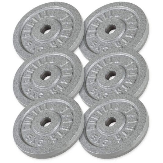 Gorilla Sports Viktskivor IRON Silver - 6x5kg