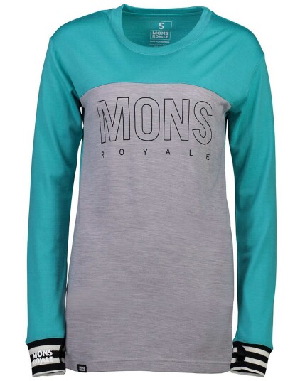 Mons Royale Yotei BF Tech L/S W Tropicana/Grey Marl (Storlek L)