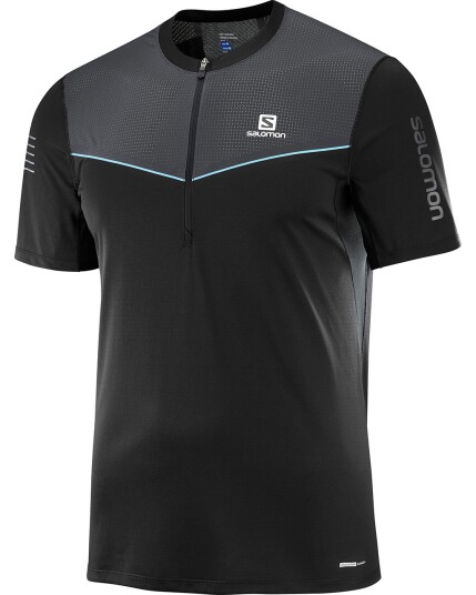 Salomon Fast Wing H/Z S/S Tee M Black/Forged Iron (Storlek M)