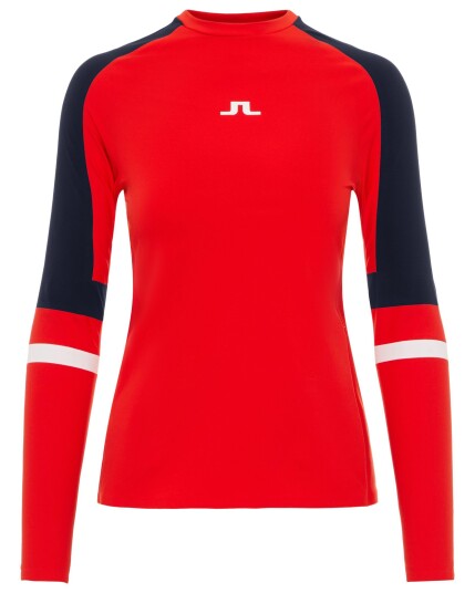 J.Lindeberg Anick Compression Poly L/S W Racing rød (Storlek XS)