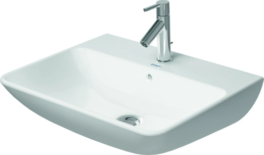 Duravit ME by Starck Vegghengt servant 600x460 mm, 1 bl.hull, m/overløp, Hvit