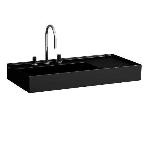 Kartell Laufen servant, 90x46 cm, venstre, matt sort