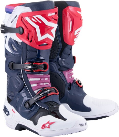 Alpinestars Tech 10 Supervented Motocross støvler 42 Hvit Rød Blå