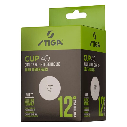 Stiga Cup Vit, 12-pack, bordtennisballer STD