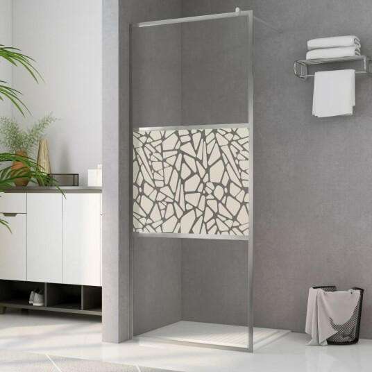 vidaXL Dusjvegg ESG-glass med steindesign 115x195 cm