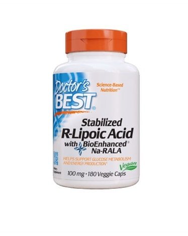 Doctor's Best - Stabilized R-Lipoic Acid - (100mg) - 180 veggie caps