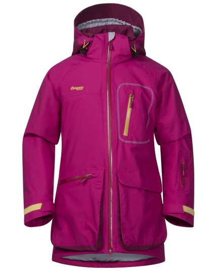 Bergans Knyken Insulated Youth Jacket Cerise/Dusty Cerise/Yellow/Green (Storlek 128)