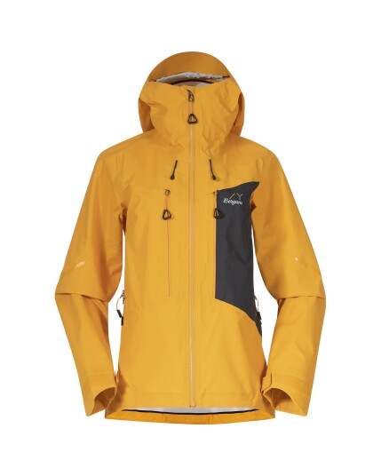 Bergans Y MountainLine Breathe 3L Shell Jacket W Mango Yellow/Dark Shadow Grey (Storlek XS)