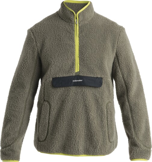 Icebreaker Icl Realfleece Sherpa Ls Half Zip Herre Loden/Black/Bio Lime/Cb M