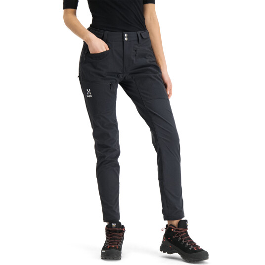 Haglöfs Zircon Slim Pant Women, turbukse dame 44 TRUE BLACK SOLID