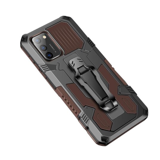 INCOVER Samsung Galaxy A02s Hybrid Håndverker Deksel m. Clip - Sort / Coffee