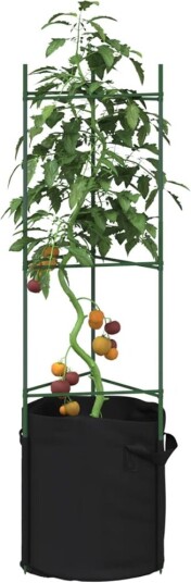  Tomatbur med planteposer 8 stk 116 cm stål og PP