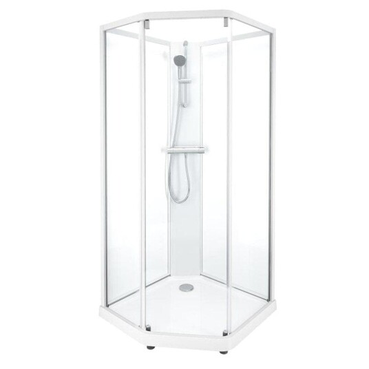 Porsgrund Showerama 10-5 Classic Dusjkabinett Hvit Matt / 90x80cm Klart Glass