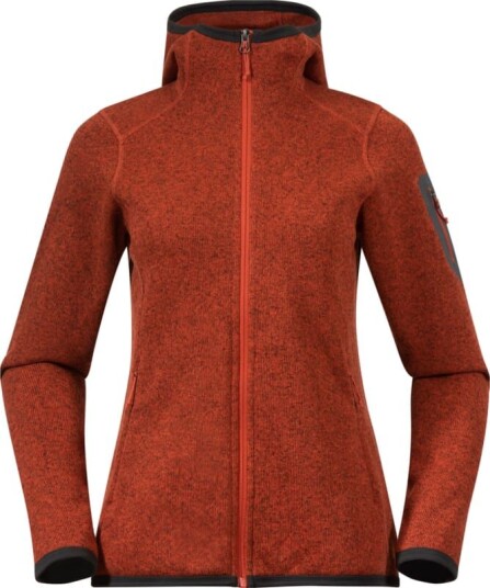 Bergans Women's Kamphaug Knitted Hoodie R?d S Woman