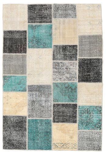 Håndknyttet. Opphav: Turkey 158X232 Patchwork Teppe Teppe Ekte Moderne Håndknyttet Beige/Grå (Ull, Tyrkia)