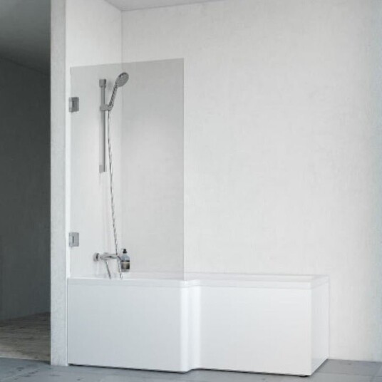 Macro Divine Badekar m/Vegger, Venstre 160x85 cm, Gull/Tonet Glass m/knott