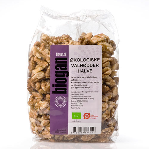 Biogan Valnøtter Halve 500g