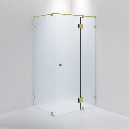 INR Iconic Nordic Rooms Dusjhjørne ARC 15 Måltilpasset Brushed Brass / Frostet Glass