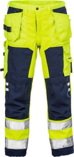 Fristads Hantverkarbyxa Softshell 2083 Wyh, Klass 2 Varsel Gul/marinblå D92