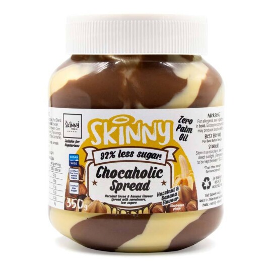 Skinny Food Banana & Chocolate Hazelnut Low Sugar Duo Skinny Spread - 350g