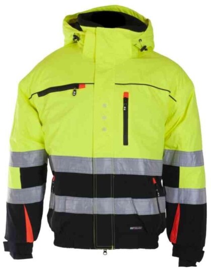 BS Bergset Pilotjakke, HiVis kl.2 Unisex, Str. 3XL, Gul/Sort