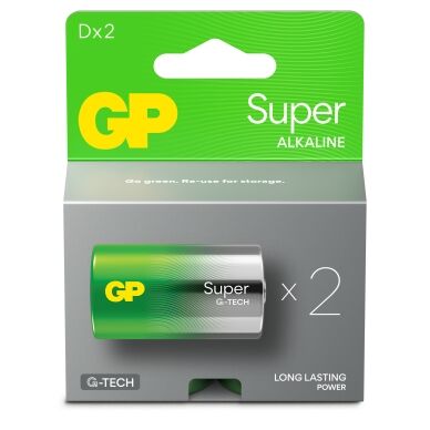 GP Super Alkaline Batteri D/LR20/13A 2-pakk