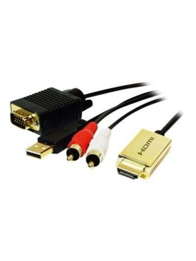 LogiLink HDMI TIL VGA MED AUDIO KABEL 2M SORT