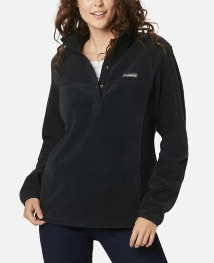 Columbia W Benton Springs 1/2 Snap Pullover Black Black female S