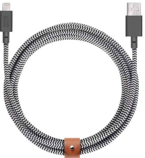 Native Union Belt XL USB-A til Lightning kabel (sebra)