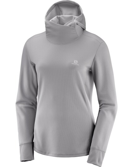 Salomon Agile L/S Hoodie W Alloy Heather (Storlek S)