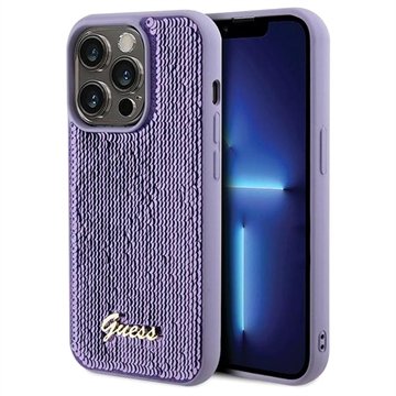 Guess Case For Iphone 15 Pro 6,1&Amp Amp Quot  Guhcp15lpsfdgsu Purple Hc Sequin Script Metal