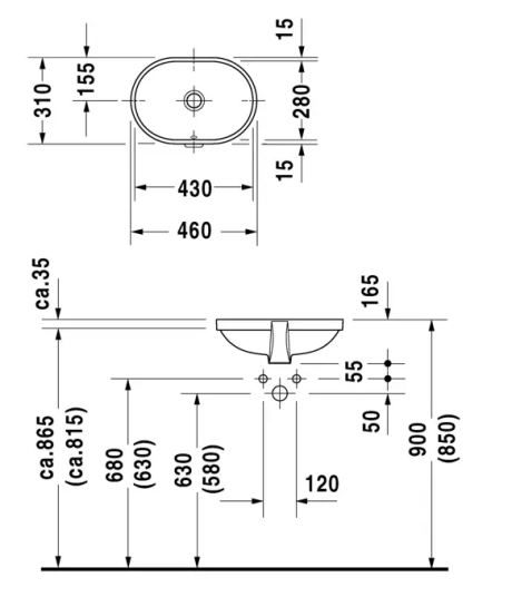 Duravit Foster Servant for underliming for underliming, m/ overløp, hvit, WGL