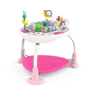 Bright Starts Bounce Bounce Baby™ 2i1 leketrampoline & bord rosa