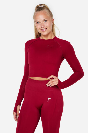 FAMME - Red Ocean Crop Long Sleeve - L