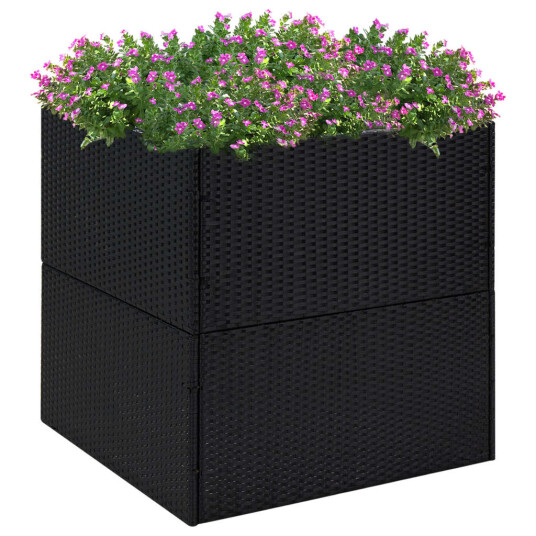 vidaXL Plantekasse svart 80x80x80 cm polyrotting