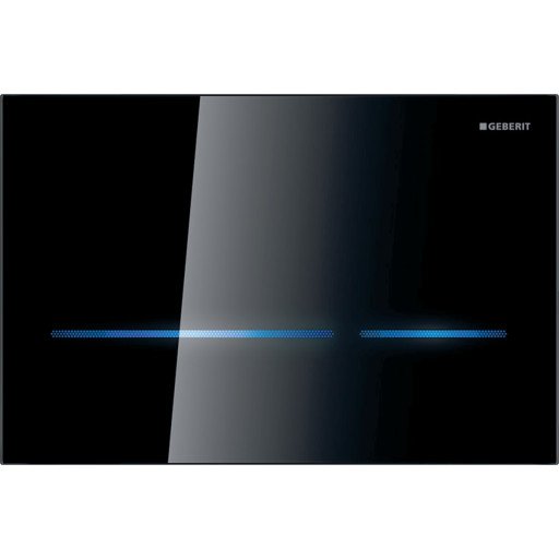 Geberit Sigma 80 betjeningsplate, nettdrift, sort glass