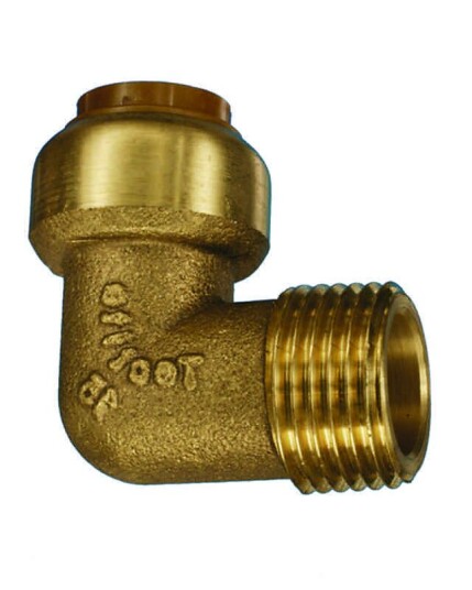 Tectite Classic Albu 90° m/utv. gjenger 12 mm x 1/2", Messing