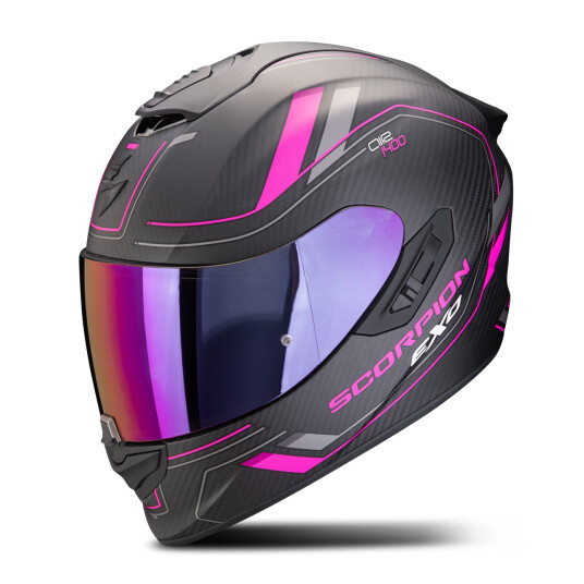 Scorpion Helhjelm  EXO-1400 EVO II AIR Karbon Mattsvart-Rosa