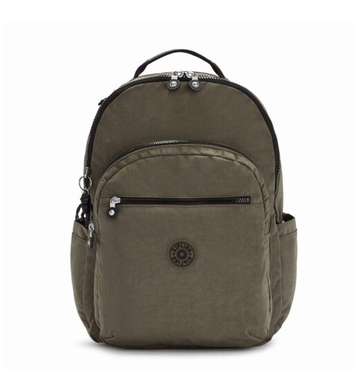 Kipling Seoul stor ryggsekk med PC lomme Green Moss