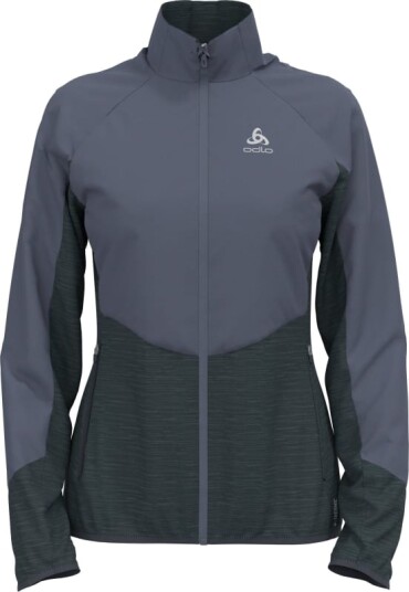 Odlo Women's Run Easy Warm Hybrid Jacket S, India Ink/Folkstone Gray