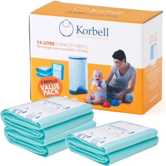 Korbell Bleiepose refill til Bleiebøtte, 3pack