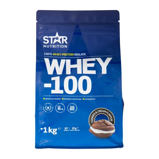 Star Nutrition Whey 100, myseproteinisolat 1000g Cookiesandcream