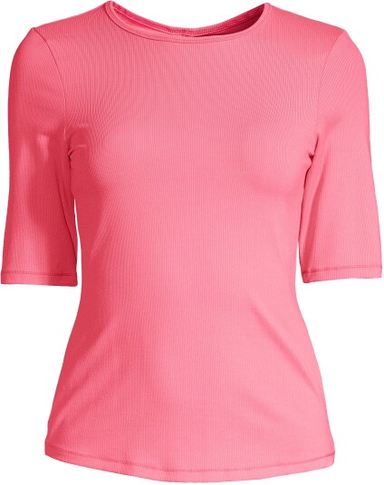 Casall Rib Tee Dame Vibrant Pink 36