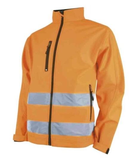 YOU Lysekil Softshelljakke, HiVis kl.2 Mann, Str. L, Oransje