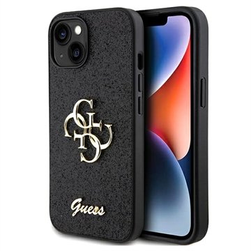 Guess Guhcp15shg4sgk Iphone 15 6.1" Czarny/Black Hardcase Glitter Script Big 4G