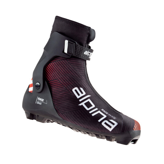 Alpina XC Boots Racing Skate 22/23, unisex skøytestøvel 39 BLACK/RED/WHITE