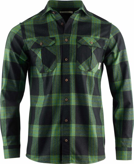 Aclima Men's ReBorn Woolshirt Check Dark Grey/Green Check Dark Grey / Green L