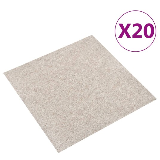 Teppefliser gulv 20 stk 5 m² 50x50 cm lysebeige